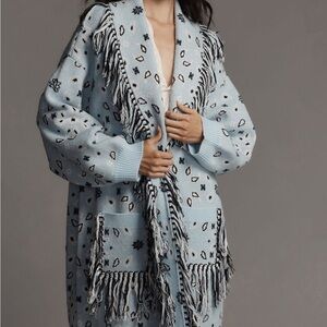 Anthropologie bandana fringed duster